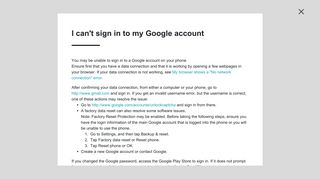 I can't sign in to my Google account - HTC
