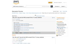 AWS Developer Forums: Why can't I log into the AWS console? ...