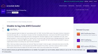 Unable to log into AWS Console! - Course: Introduction to Cloud ...