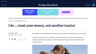 I do ... want your money, not another toaster - Sydney Morning Herald