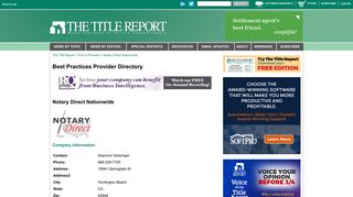 Notary Direct Nationwide | Best Practices Provider Directory | The Title ...