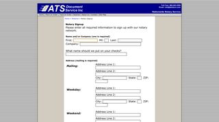 Mobile Notary Service by ATS Document Service - Notary Signup