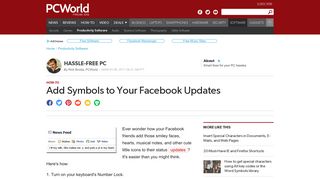 Add Symbols to Your Facebook Updates | PCWorld