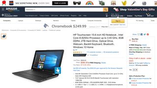 Amazon.com: HP Touchscreen 15.6 inch HD Notebook , Intel Core i5 ...
