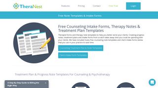 Counseling Forms for Patient Intake & Note Templates | TheraNest