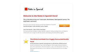 Notes in Spanish Store - Download podcasts / Worksheet Packs