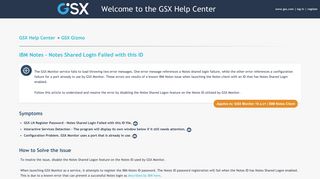 IBM Notes - Notes Shared Login Failed with this ID – GSX Help Center