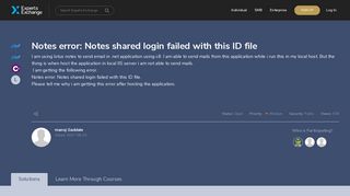 Notes error: Notes shared login failed with this ID file - Experts Exchange