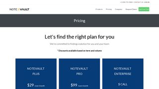 Pricing – NoteVault