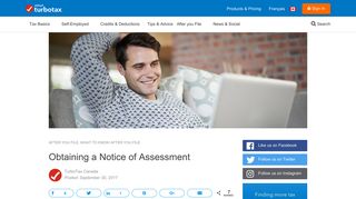 Obtaining a Notice of Assessment | 2019 TurboTax® Canada Tips