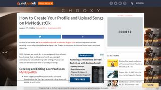 How to Create Your Profile and Upload Songs on MyNotjustOk -