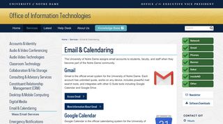 Email & Calendaring - OIT - University of Notre Dame