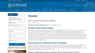 Moodle | Notre Dame College
