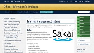 Learning Management Systems - OIT - University of Notre Dame