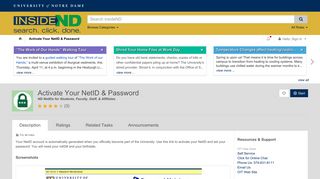 Activate Your NetID & Password - InsideND - University of Notre Dame