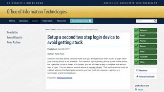 Setup a second two step login device to avoid getting stuck // Latest ...