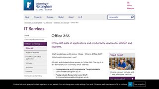 Office 365 - The University of Nottingham