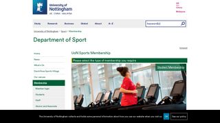 UoN Sports Membership - The University of Nottingham