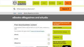 eBooks eMagazines and eAudio - Nottingham City Council