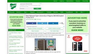 New National Open University of Nigeria (NOUN)Student Portal 2019