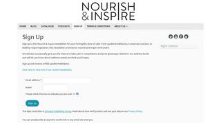 Sign Up - Nourish Inspire
