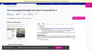 text messaging through NOVA Alert o NOVA Alert is a free notification ...