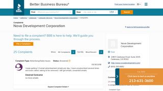 Nova Development Corporation | Complaints | Better Business Bureau ...