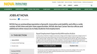 Jobs at NOVA :: Northern Virginia Community College