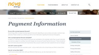 Payment Information | Nova Energy