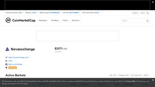Novaexchange trade volume and market listings | CoinMarketCap