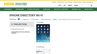 iPhone Directory Wi-Fi :: Northern Virginia Community College