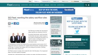 SG Fleet: rewriting the salary sacrifice rules - Fleet Leasing | Profiles