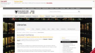 Novanet Express - Libraries - Dalhousie University