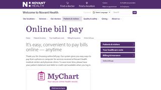 Online bill pay | Novant Health
