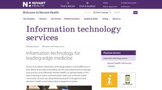 Information technology services | Novant Health