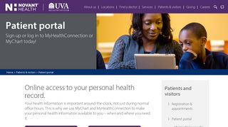 Patient Portal | Patients & Visitors | Novant Health UVA Health System