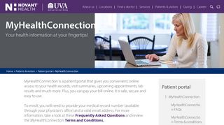 MyHealthConnection| Patient Portal | Novant Health UVA Health System
