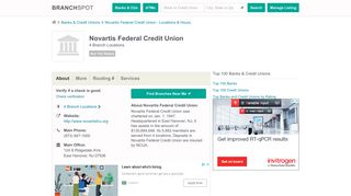Novartis FCU - 4 Locations, Hours, Phone Numbers … - Branchspot