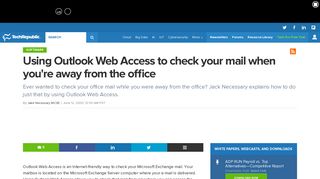 Using Outlook Web Access to check your mail when ... - TechRepublic