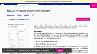 NOVASIS NOVASIS is the Universitys student information system ...