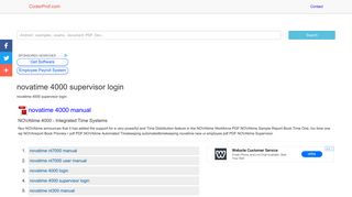 novatime 4000 supervisor login PDF | CoderProf.com
