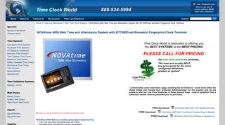 NOVAtime 4000 Web Time and Attendance System with NT6500Push ...