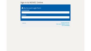 My Account Login Form - Novec