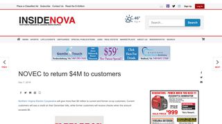 NOVEC to return $4M to customers | Prince William | insidenova.com