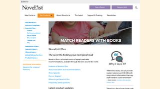 NoveList Plus | Book Recommendations from the Readers' Advisory ...
