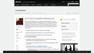 One Click GroupWise WebAccess - Cool Solutions | - Novell
