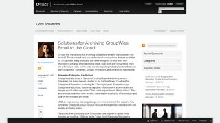 Solutions for Archiving GroupWise Email to the Cloud - Cool ... - Novell