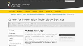 Outlook Web App - University of Maryland, Baltimore