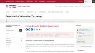 Harvard Key to Replace Novell Login - Harvard TH Chan School of ...