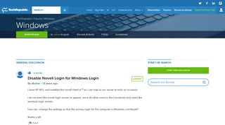 Disable Novell Login for Windows Login - TechRepublic